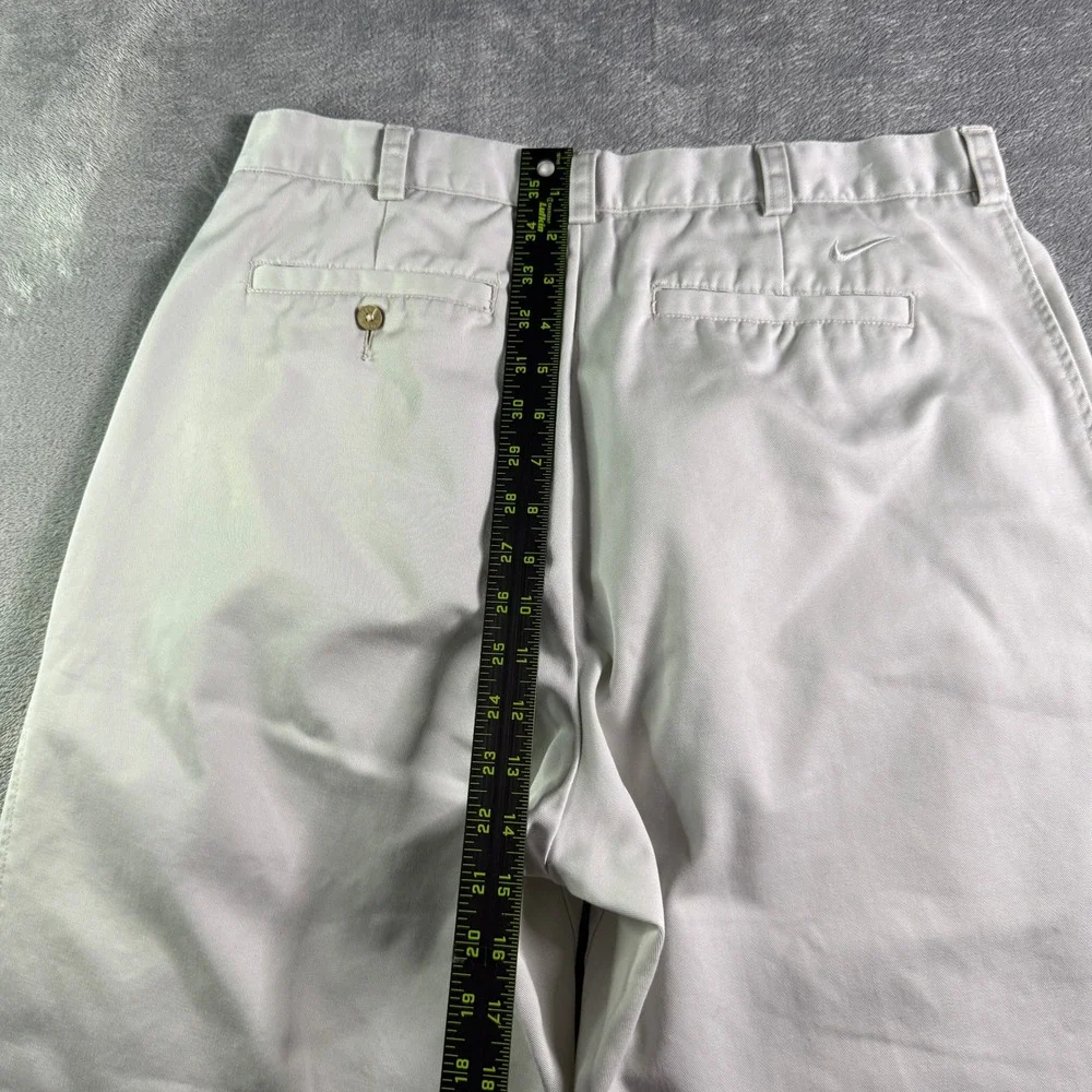 Nike Y2K Golf Flat Front Cotton Twill Chino Pants Mens 34x32 Stone Khaki - Picture 9 of 12
